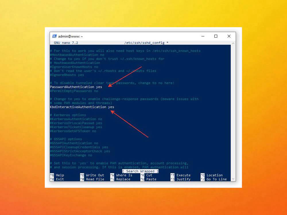 Отключение входа по паролю и включение только ключей в sshd_config Отключение входа по паролю и включение только ключей в sshd_config
