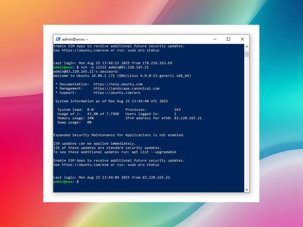 Проверка входа по новому порту в PowerShell Проверка входа по новому порту в PowerShell