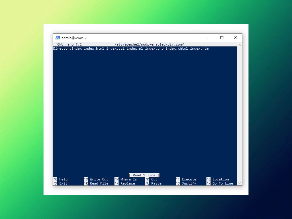 Настройка DirectoryIndex