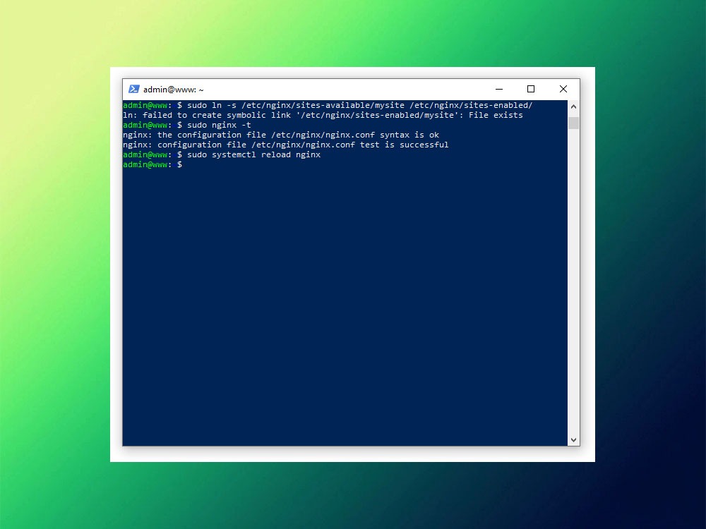 Включение сайта в Nginx