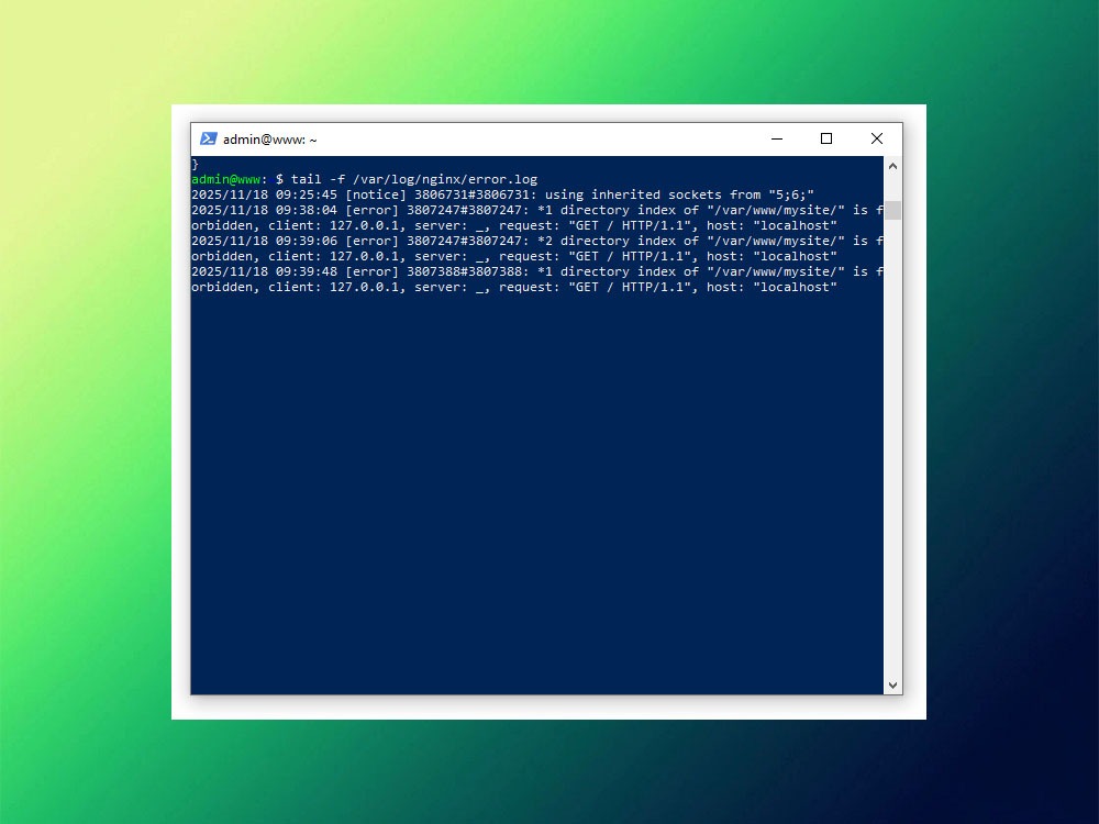 Просмотр логов Nginx