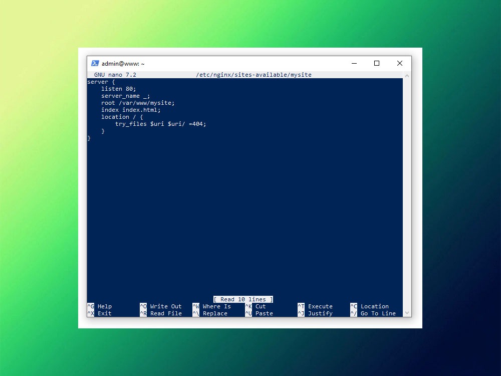 Пример server block Nginx