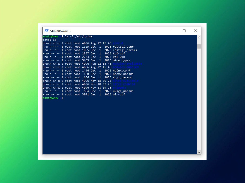 Структура каталогов Nginx
